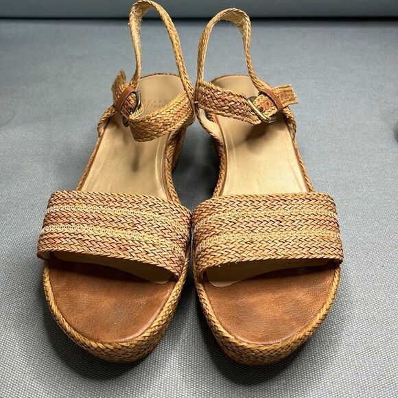Stuart Weitzman Natural Woven Wedges Espadrilles Shoes - Picture 2 of 8